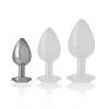 White Heart Aluminum Metal Anal Plug Size S