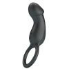 Pretty Love Trae Vibrating Ring with Stimulator Black