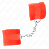 Kink Beginner Fur Hand Cuffs Red 30CM