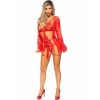 Leg Avenue 86123 Teddy Robe Set Red M