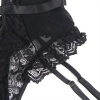 Subblime Teddy with Garter and Lace Detail Black S/M