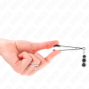 KINK Gold Thin Nipple Clamps With 3 Black Glass Beads 7cm