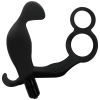 Anal Plug With Double Penis Ring And Testicles Black