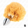 Kink Stainless Steel Plug 7x3cm Beige Rabbit Tail 8cm