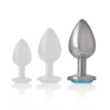Aluminum Metal Anal Plug Blue Heart Size L