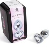 Metal Butt Plug Clear Crystal Heart Small Size 7 cm