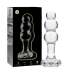 Model 1 Anal Plug Borosilicate Glass Clear 10.5 cm -o- 3 cm