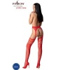 Passion S026 Stockings with Garter Red One Size