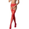 Passion S028 Stockings with Garter Red One Size