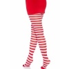 White/Red Striped Tights