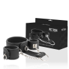 Fetish Submissive Vegan Leather Collar Cuffs Set