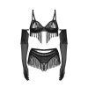 Afbeelding van Obsessive - Rossay 4-delige Open Set - Zwart