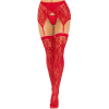 Leg Avenue Lace Thigh Highs & Garterbelt Red