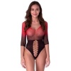 Passion BS118 Mesh Bodystocking Black Red