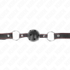 Kink Hollow Hard Ball Gag, Black, Model 2, 65x2.5cm