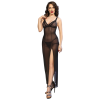 Chilirose Long Babydoll & Thong Black XL