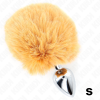 Kink Stainless Steel Plug 7x3cm Beige Rabbit Tail 8cm