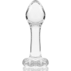 Model 2 Anal Plug Borosilicate Glass Clear 11 cm -o- 3.5 cm
