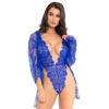 LEG AVENUE Teddy and Robe Set S Blue