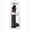 King Cock Realistic Dildo with Testicles, 38 cm, Black