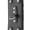 Darkness Black Leather Handcuffs Fur Lined
