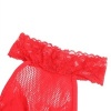 Subblime Fishnet & Lace Crotchless w/ High Neck, Red