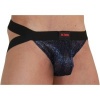 BURN 006 Shiny Jockstrap Blue/Black L