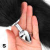 Kink Anal Plug S 7x3cm Synthetic Tail 40cm Black