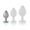 Intense - Aluminum Metal Anal Plug With Blue Crystal Size S