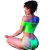 Chilirose CR 4433 Top and Shorts Neon Green S/M
