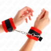 KINK Beginner Fur Hand Cuffs Black-red 30 x 7 cm