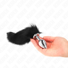 Kink Anal Plug M 8x3.5cm Synthetic Tail 40cm Black