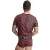 Anais Men Tribal T-Shirt L - Red Animal Print