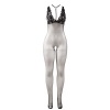 Subblime Transparent Fishnet Crotchless Bodystocking, Black