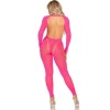 Leg Avenue Open Back Bodystocking, Pink