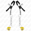 KINK Gold Jingle Bell Pendant Nipple Clamps 6cm
