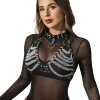 Subblime Leather Harness Bra Necklace Chains