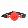 Kink Full Silicone Ball Gag, Size L, 5cm, Red