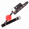 Kink Hollow Hard Ball Gag, Red, Model 2, 65x2.5cm