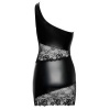 Afbeelding van Cottelli Collection - Asymmetrische Kanten Mini Jurk - Zwart