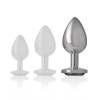 Anal Plug Metal Aluminum White Heart Size L