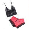 Subblime 953959 Casual Silk Nightgown + Lace Pants Black/Red