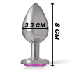Aluminum Metal Anal Plug Pink Heart Size M