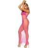 LEG AVENUE Long Net Dress Fuchsia One Size