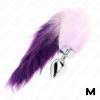 Kink Anal Plug M 8x3.5cm Synthetic Tail 40cm Purple