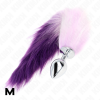 Kink Anal Plug M 8x3.5cm Synthetic Tail 40cm Purple