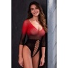 Passion BS118 Mesh Bodystocking Black Red