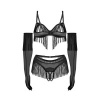 Afbeelding van Obsessive - Rossay 4-delige Open Set - Zwart