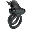 Pretty Love Double Vibrating Ring Black Stimulator