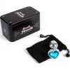 Metal Butt Plug Blue Heart Small Size 7 cm